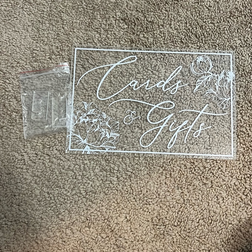 Acrylic cards and gifts sign